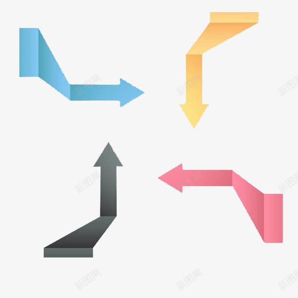 四色旋转箭头PPT图案png免抠素材_新图网 https://ixintu.com PPT装饰透明PNG素材 多边形免费PNG下载 工作总结装饰 年终总结素材 箭头 红色 蓝色 黄色