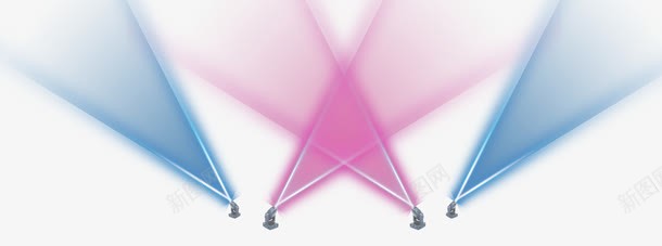 蓝红色彩色灯光png免抠素材_新图网 https://ixintu.com 平面装饰 效果元素 聚光灯 蓝红色