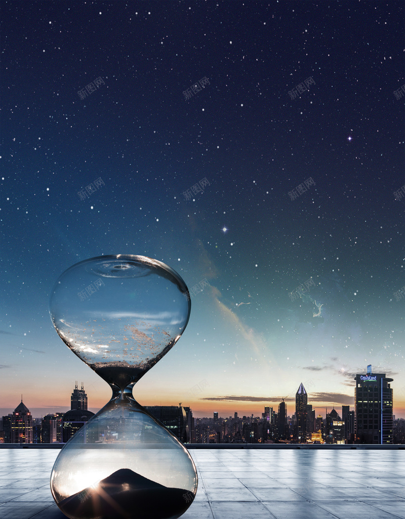 透明沙漏质感夜空城市背景psd设计背景_新图网 https://ixintu.com 城市 夕阳 平静 时间沙漏 星空 沙漏 透明