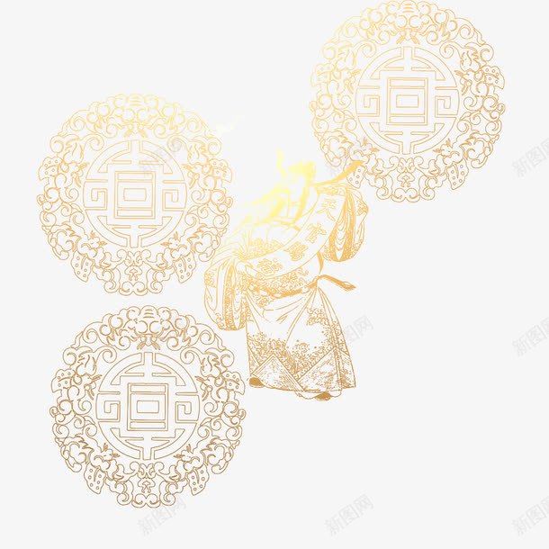 中国风传统花纹和天宫赐福png免抠素材_新图网 https://ixintu.com 传统 免抠图素材 春节 节日素材 花纹