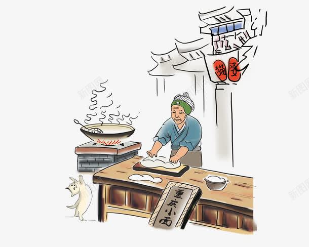 古典绘画5psd免抠素材_新图网 https://ixintu.com 古典绘画5 老奶奶 老婆婆卡通 重庆小面 面条