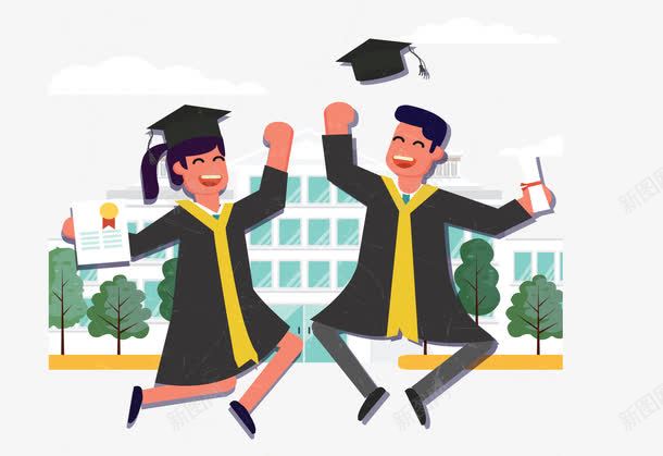 毕业典礼合影留念png免抠素材_新图网 https://ixintu.com 合影留念 大学毕业 毕业 毕业合影 毕业季 矢量png
