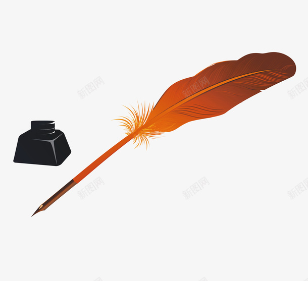 欧式羽毛笔png免抠素材_新图网 https://ixintu.com 书写工具 办公用品 学习用品 生活百科 笔 羽毛笔 自来水笔 设计