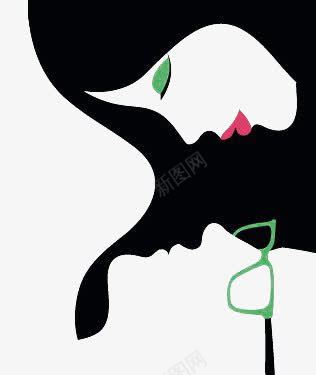 男女极简正负形png免抠素材_新图网 https://ixintu.com 女生 男生 眼镜 长发