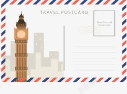英国伦敦旅游明信片矢量图素材