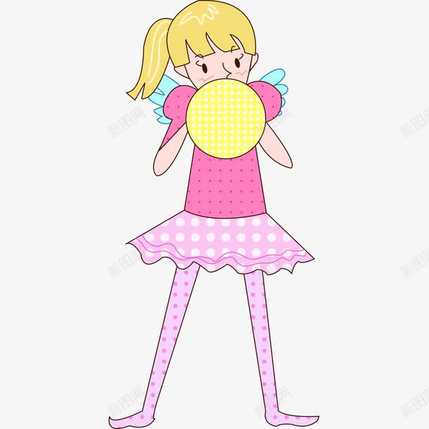 吹气球的小女孩png免抠素材_新图网 https://ixintu.com 吹气球的小女孩 女孩 小女孩 气球