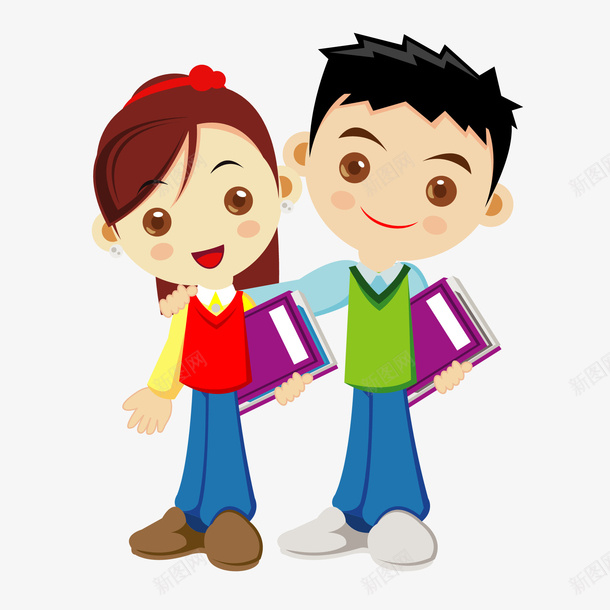 卡通拿着书本的学生矢量图ai免抠素材_新图网 https://ixintu.com 上学 中小学生开学日 人物设计 卡通 教育 返校 矢量图