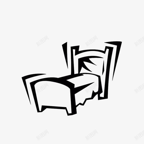 床简笔画png免抠素材_新图网 https://ixintu.com 家具简笔画 家居简笔画 床简笔画 手绘 线稿
