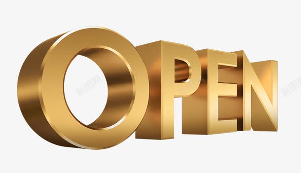 open开业大吉字体png免抠素材_新图网 https://ixintu.com 开业大吉 开业酬宾 开张大吉 艺术字 英文字母 英文开业 金色