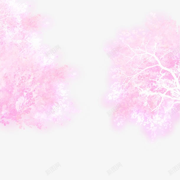 对称水彩樱花图案png免抠素材_新图网 https://ixintu.com 卡通花朵 日式花朵图案 植物花朵 樱花 樱花漫画 花卉