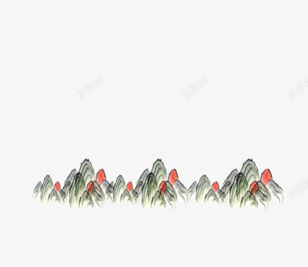 中国画山水png免抠素材_新图网 https://ixintu.com 中国风 古韵 山水 水墨 装饰