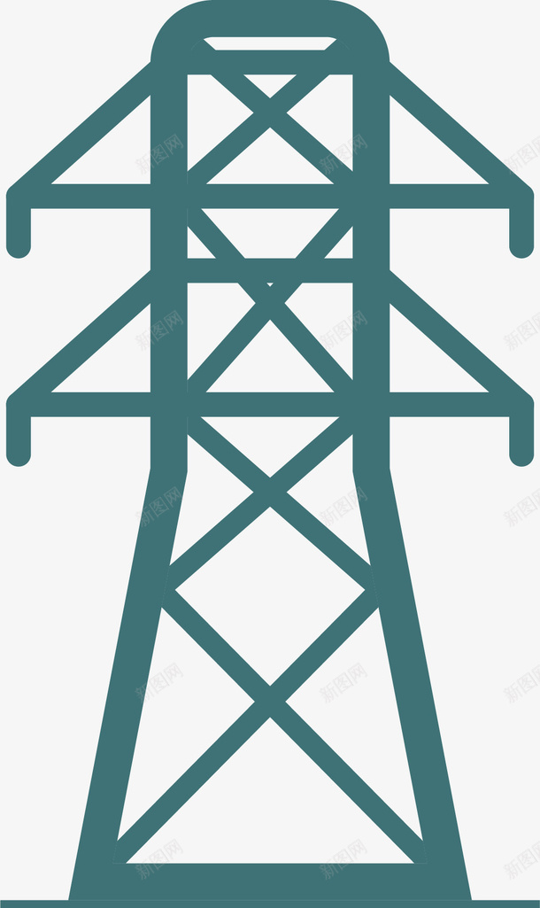 纯色卡通电塔图标png_新图网 https://ixintu.com 修电图标 修电工图标 卡通风格 电塔 电工 电工图标 纯色