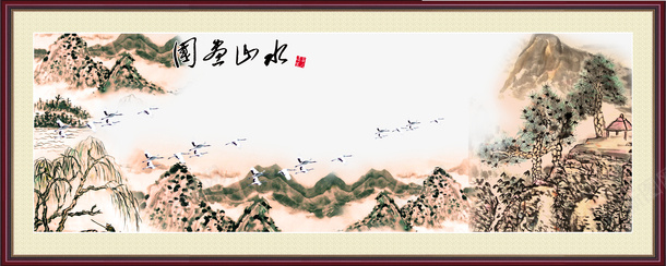 中国风居家山水画psd免抠素材_新图网 https://ixintu.com 中国风 古画山水 居家挂饰 山水画 水墨画 江山如画