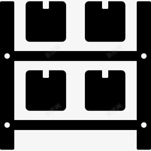 货架上的盒子图标png_新图网 https://ixintu.com 仓储 包装 接口箱 输送