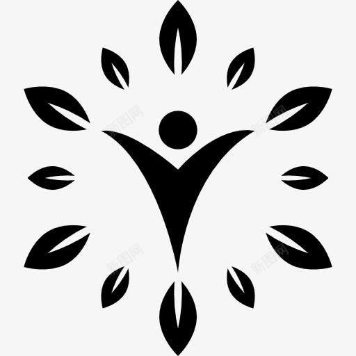 健康的标志图标png_新图网 https://ixintu.com SPA 健康 健身房 六角形 叶 抽象 标识 符号