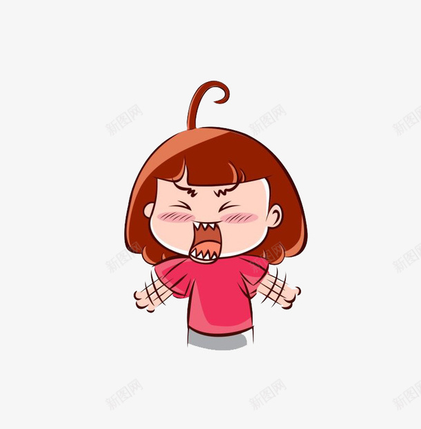 可爱卡通风格小女孩抓狂奔溃png免抠素材_新图网 https://ixintu.com 人物抓狂 卡通风格 可爱 可爱卡通风格小女孩抓狂奔溃矢量表情图案免费下载 奔溃 小女孩 抓狂 表情图案