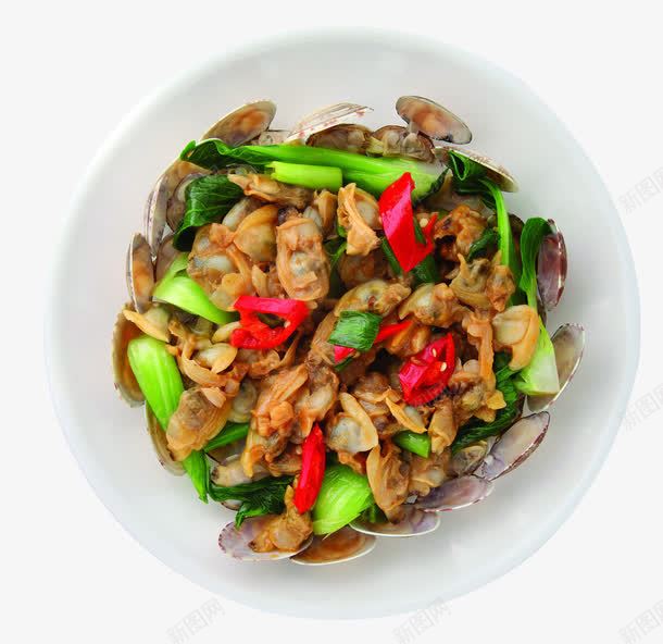 炒花甲美食俯视png免抠素材_新图网 https://ixintu.com 姜 美食俯视 美食图 花甲 蒜苗 辣椒 青菜