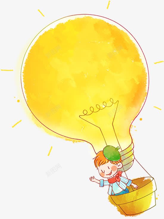 卡通黄色涂鸦电灯泡发光效果png免抠素材_新图网 https://ixintu.com 卡通 发光 效果 涂鸦 电灯泡 黄色
