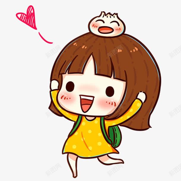 黄色衣服卡通小女孩png免抠素材_新图网 https://ixintu.com 卡通 女孩 漫画女 衣服 黄色