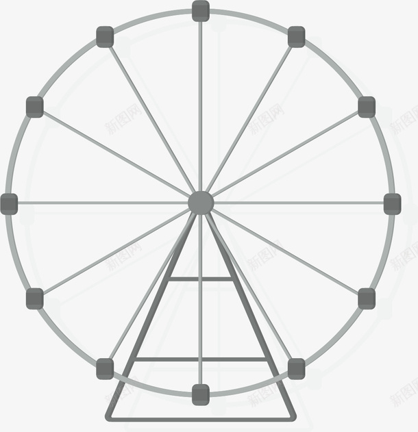 简约摩天轮图案图标png_新图网 https://ixintu.com 儿童乐园 免抠PNG 卡通 游乐园 灰色摩天轮 简单