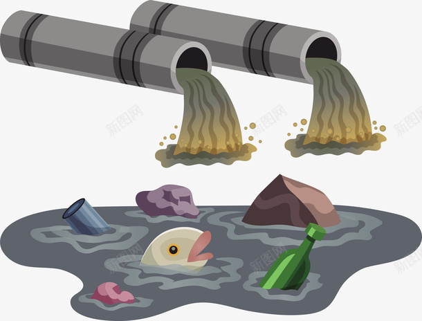 污水和污水管道png免抠素材_新图网 https://ixintu.com 垃圾 垃圾png 垃圾矢量图 污水 污水管道 管道腐蚀