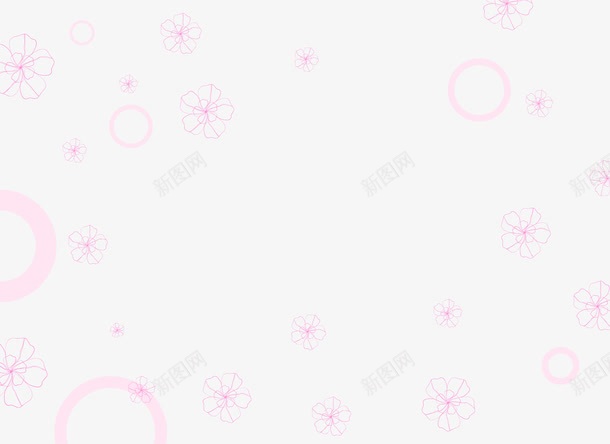 粉色卡通背景png免抠素材_新图网 https://ixintu.com 免抠PNG 卡通 可爱风格 圆圈 圆环 女性 底纹 背景 花朵 花纹