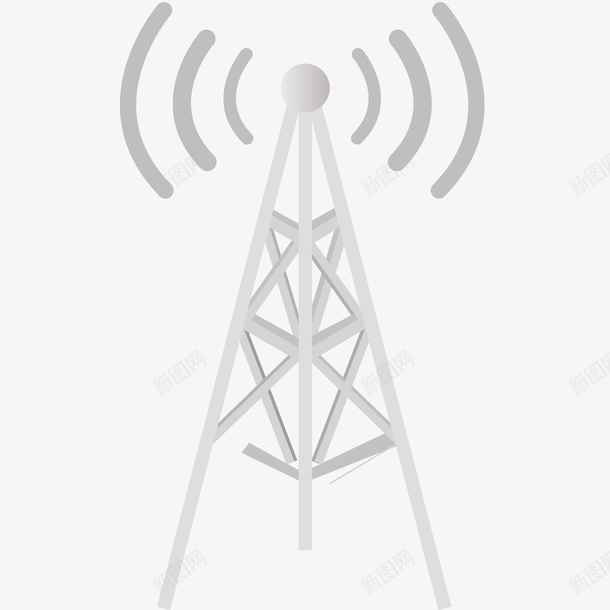 信号塔手绘插画矢量图ai免抠素材_新图网 https://ixintu.com 中继器 信号 信号塔手绘矢量插画 发射塔 天线 广播 微波 电信 网络 设备 通信 铁塔 矢量图