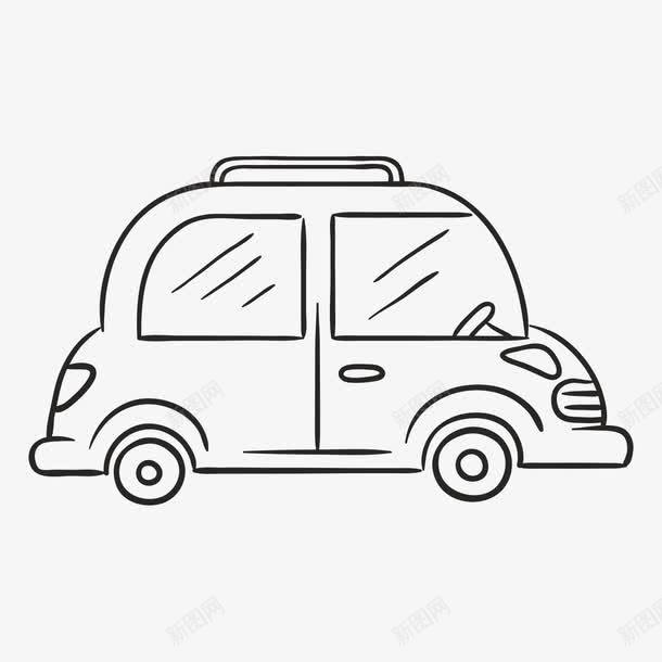 手绘小汽车png免抠素材_新图网 https://ixintu.com 一部 卡通 小汽车简笔画 手绘 汽车 简笔 素描 线条 黑色