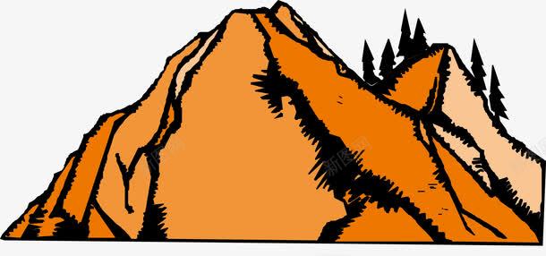 一座彩色的大山png免抠素材_新图网 https://ixintu.com 卡通图案 山 山坡 山峰 山顶 扁平化小山 扁平小山 旅游 郊外 高山