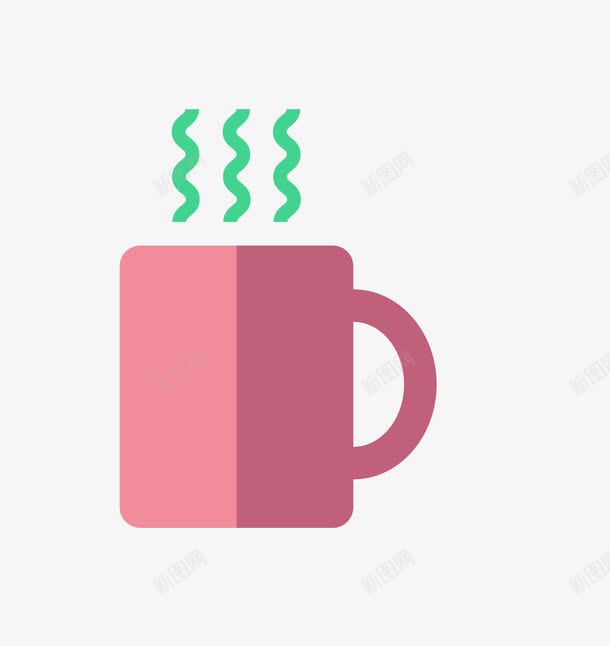 一杯热水png免抠素材_新图网 https://ixintu.com 一杯 卡通 手绘 杯子 烟雾 热水 粉紫色 绿色
