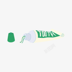 绿色带英文字母的牙膏管卡通素材