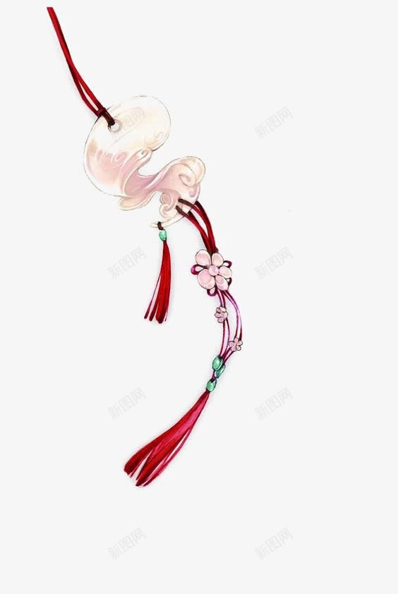 水彩玉佩png免抠素材_新图网 https://ixintu.com 中国风 玉佩 玉坠 玉石 装饰 首饰