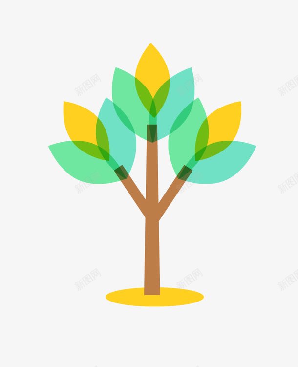 五颜六色的树图标png_新图网 https://ixintu.com 丰富多彩 图标 季节 春天 树 树叶 生态 秋天 秋季 符号 绿叶 绿色 自然 黄