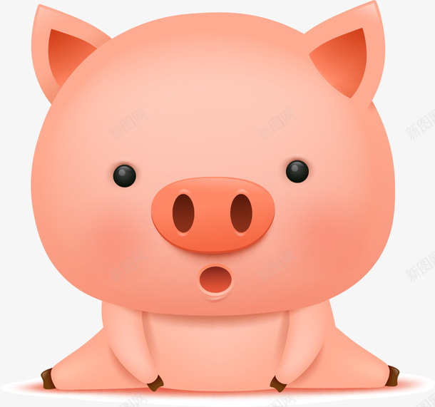 可爱劈叉小猪猪png免抠素材_新图网 https://ixintu.com 免抠PNG 动漫 动画 卡通 呆萌小猪 插图 猪 猪崽