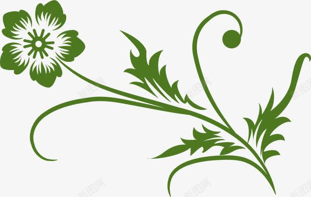 绿色卡通春天花朵植物png免抠素材_新图网 https://ixintu.com 卡通 春天 植物 绿色 花朵