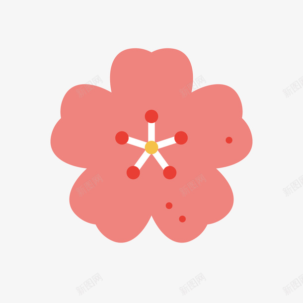 粉色花朵矢量图ai免抠素材_新图网 https://ixintu.com 开花 扁平化 植物 渐变 粉色 花朵 花纹 矢量图