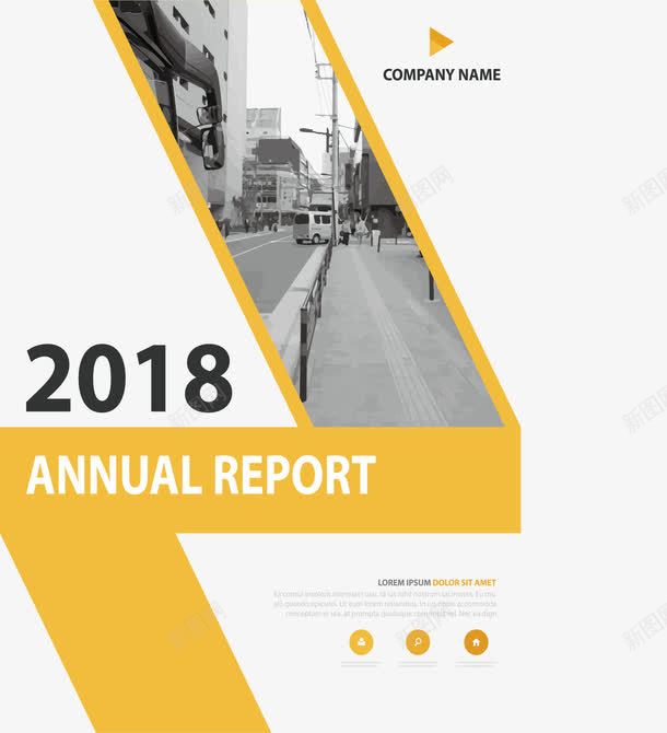 黄色折纸商务封面png免抠素材_新图网 https://ixintu.com 2018 商务 商务封面 商务手册 矢量png
