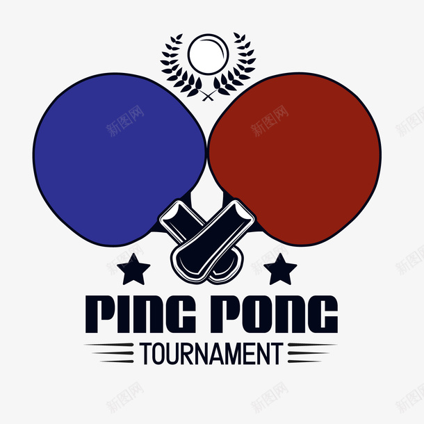 彩色乒乓球卡通图标png_新图网 https://ixintu.com 乒乓球 五星 圆形 字母 彩色 符号 英文 运动