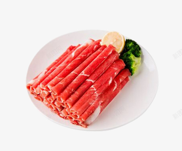 盘子里的新鲜牛肉卷png免抠素材_新图网 https://ixintu.com 潮汕牛肉 火锅 牛肉卷 美食 食材 食物 餐饮 饭店 鲜牛肉