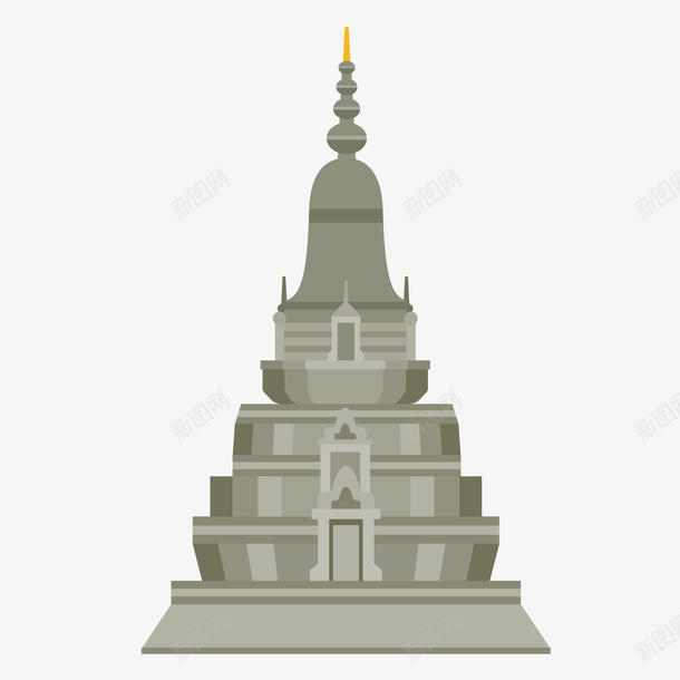 灰色几何佛教建筑元素矢量图ai免抠素材_新图网 https://ixintu.com 佛塔 佛教 几何 创意 卡通插画 建筑 灰色 矢量图