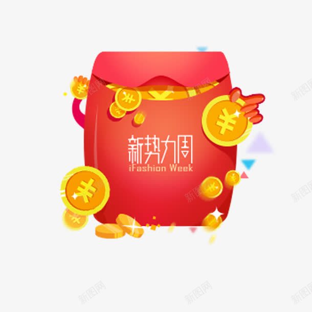 新势力周红包金币png免抠素材_新图网 https://ixintu.com 一大波金币红包 抢红包 新势力周 烧钱 电商png 红包 金币