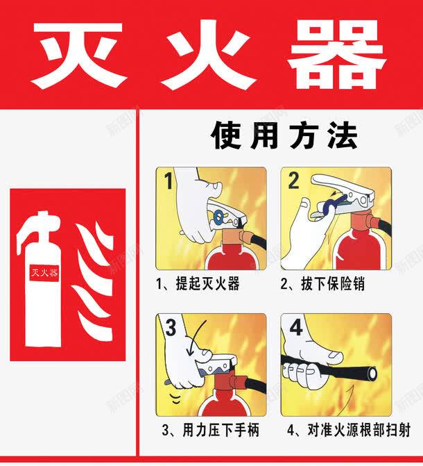 灭火器使用方法png免抠素材_新图网 https://ixintu.com 标志 灭火器 设计 透明