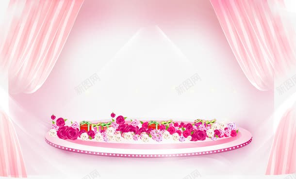 粉色婚礼帷幕png免抠素材_新图网 https://ixintu.com 免抠素材 婚礼帷幕 拉开帷幕 粉色