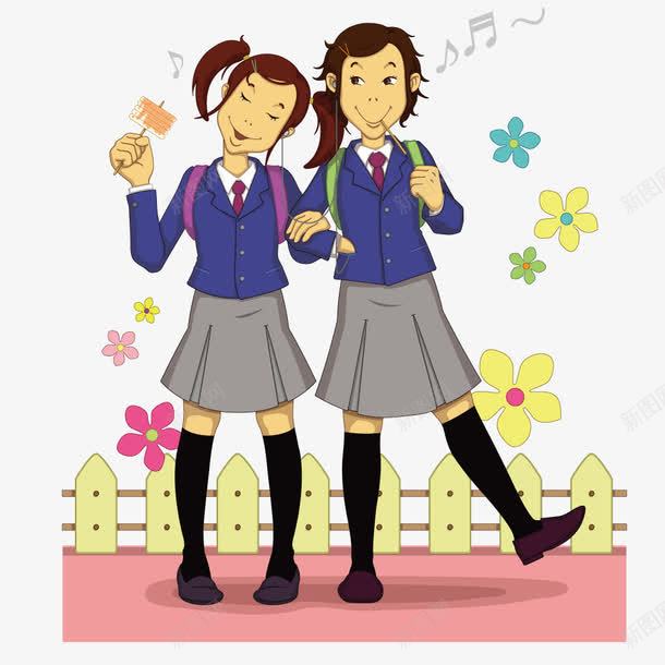 唱歌吃零食的女学生png免抠素材_新图网 https://ixintu.com 吃零食 唱歌 学生