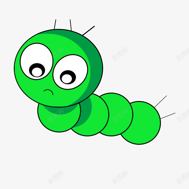 昆虫毛毛虫绿色可爱卡通png免抠素材_新图网 https://ixintu.com 可爱卡通 昆虫 毛毛虫 绿色