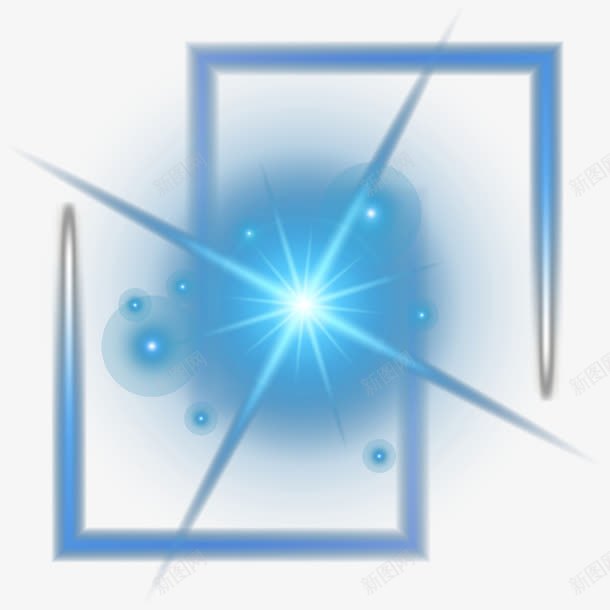 蓝色炫酷光效png免抠素材_新图网 https://ixintu.com 光晕 星光 炫酷 矢量光源 蓝色光效 装饰光感 边框