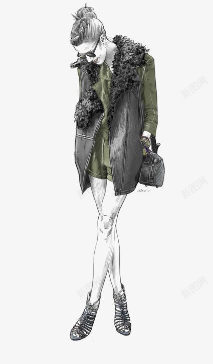 欧美女生png免抠素材_新图网 https://ixintu.com 墨镜 成熟女人 手绘女生 时尚女模特 素描 街拍女生