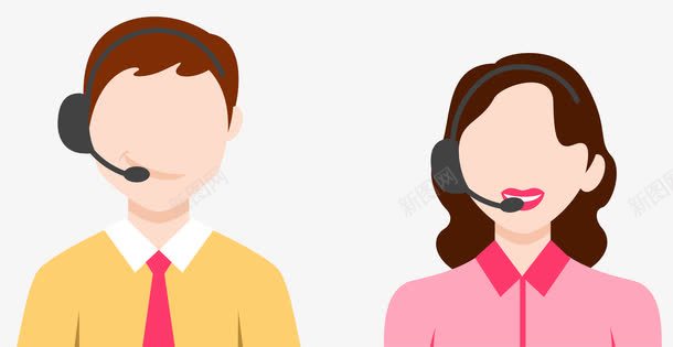 服务人员png免抠素材_新图网 https://ixintu.com 卡通人物 客服人员 接线员 服务人员