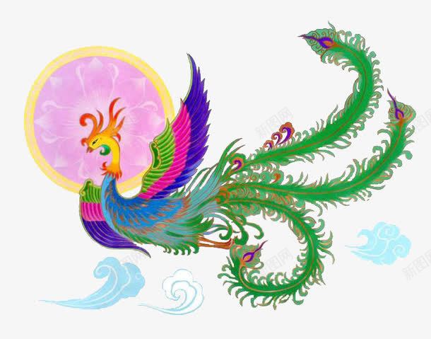 祥云凤凰png免抠素材_新图网 https://ixintu.com 图腾 彩色凤凰 祥瑞 装饰图案