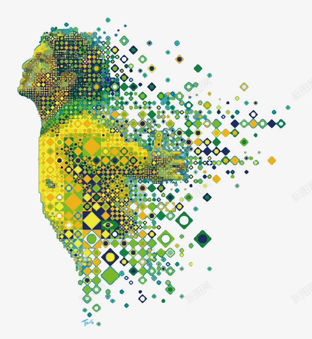 波普风几何男人矢量图eps免抠素材_新图网 https://ixintu.com 卡通 夸张 手绘 新写实主义 波普风 男人矢量 绿色 艺术感 视觉感 矢量图